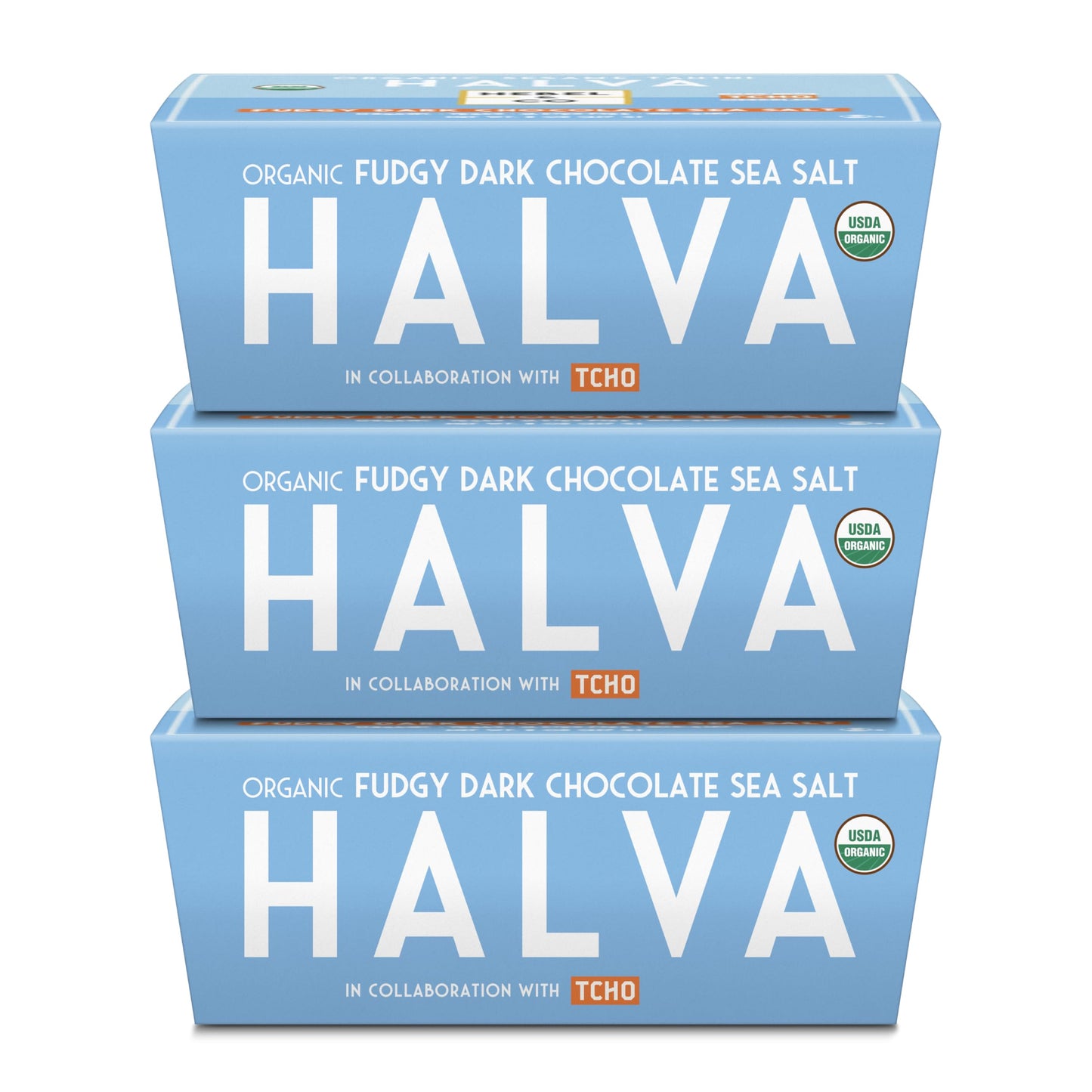 Hebel & Co | 3 Pack Fudgy Dark Chocolate Sea Salt Halva | Certified Usda Organic  Gluten Free  Kosher & Vegan  8 Oz Each