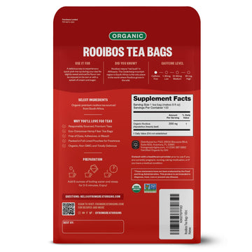 Fgo Organic Rooibos Tea, Eco-Conscious Tea Bags, 100 Count, Packaging May Vary (Pack Of 1)