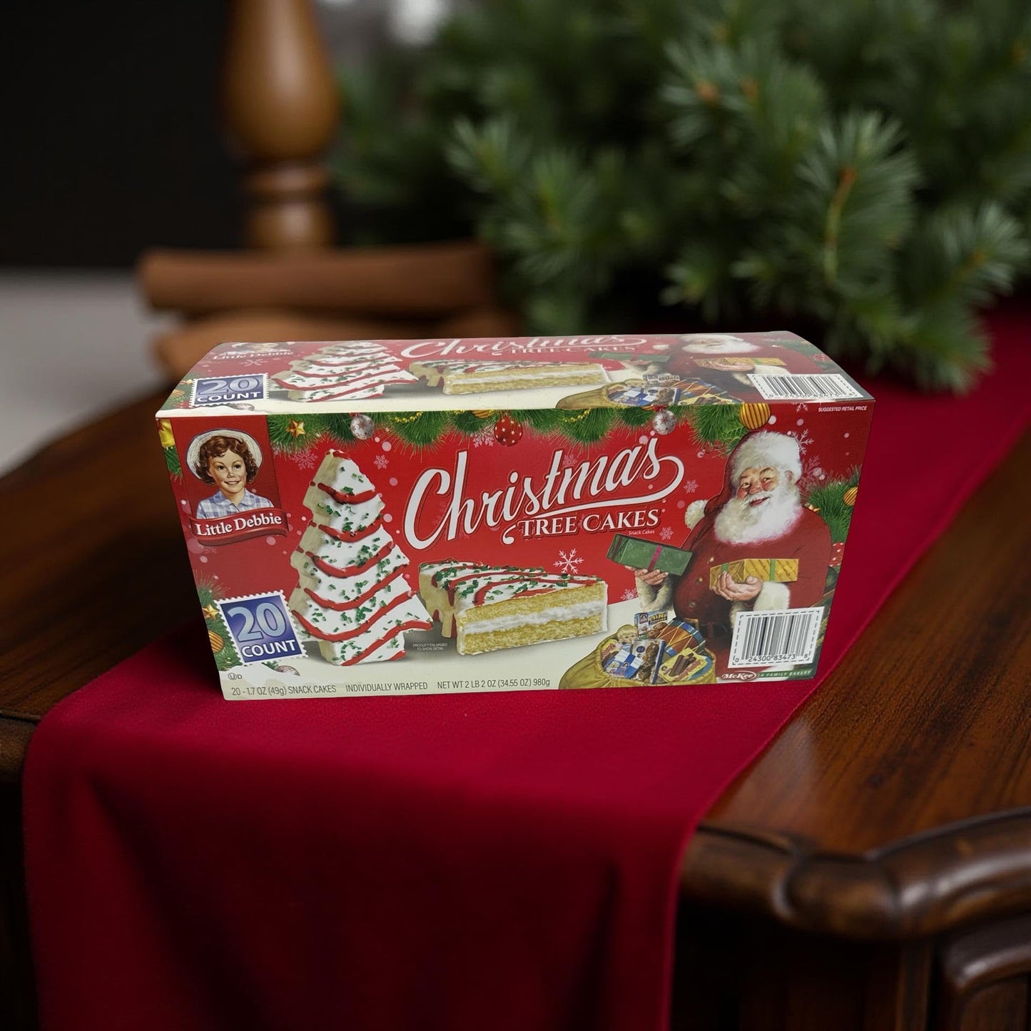 Little Debbie Christmas Tree Cakes 20 Count Gift Box | Vanilla Snack Cakes, 1.7 oz Each, Festive Holiday Edition