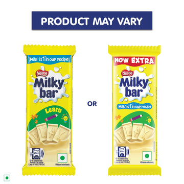 Milkybar Creamy White Chocolate Tablet Bar, 60 Units X 12.5Gm Each - 750Gm, Box (Product Weight May Vary Upwards)