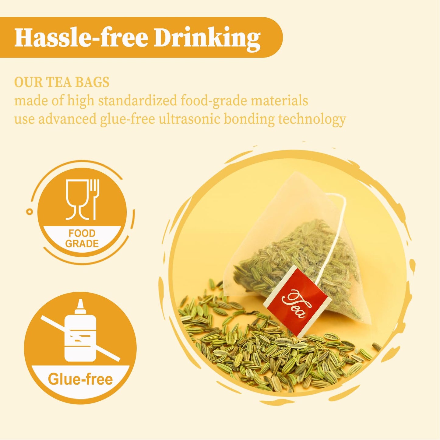FullChea Fennel Tea Bags - Non-GMO, Caffeine-free, Helps Digestion - 30 Count