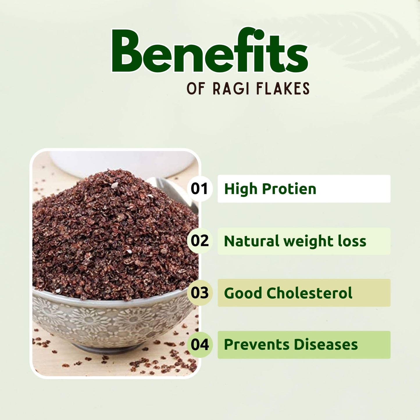 Danodia Foods Finger Millet Ragi Flakes (2Lbs / 950G) | Roasted & Ready-To-Eat Whole Grain Superfood | High Fiber, Gluten-Free,