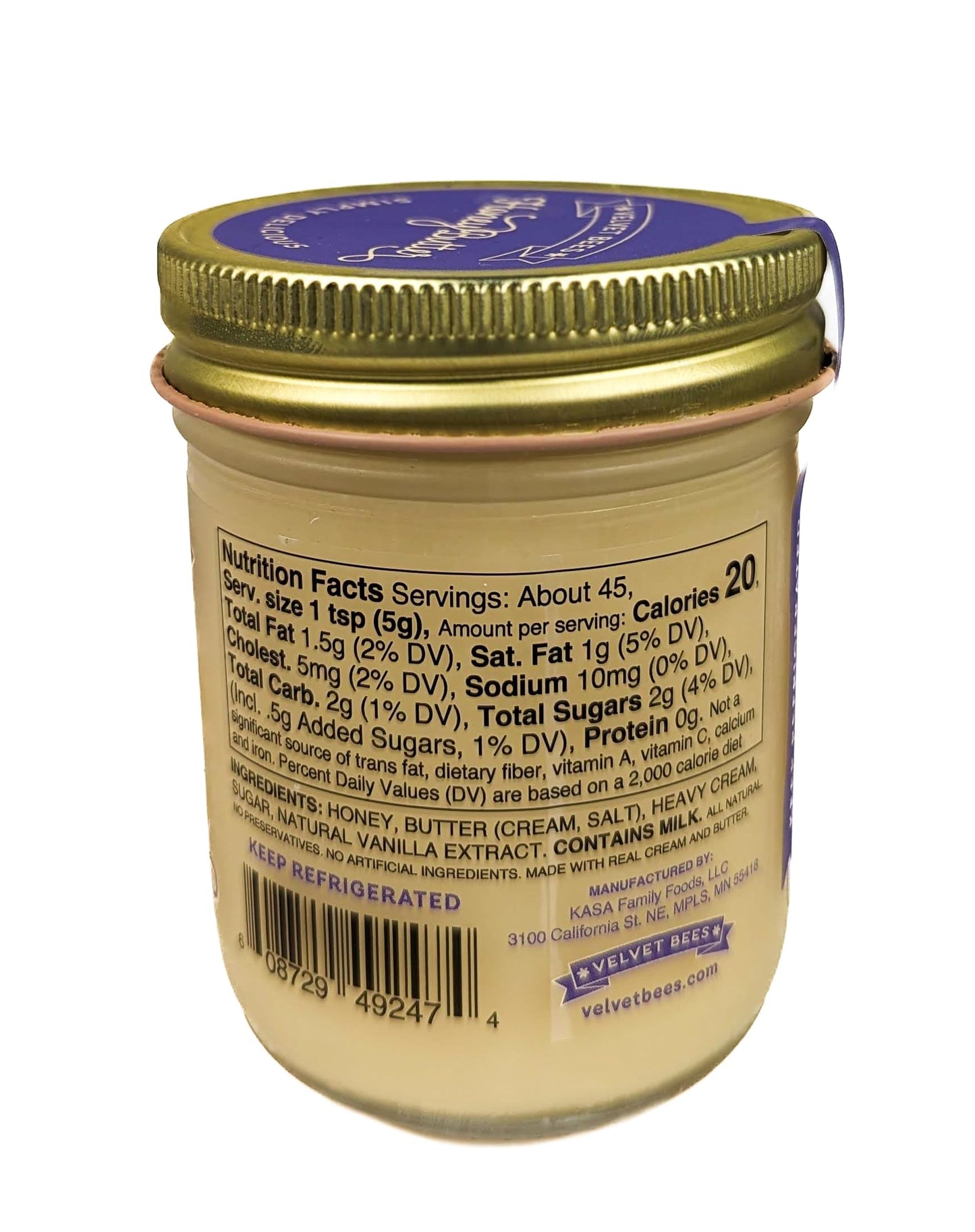 Generic Velvet Bees Honey Butter, 8 oz, Pack of 1