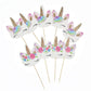 72 Pack Rainbow Unicorn Cupcake Toppers, Double Sided Unicorn Cupcake Toppers Glitter Pegasus For Cupcake Party , Wedding Decora