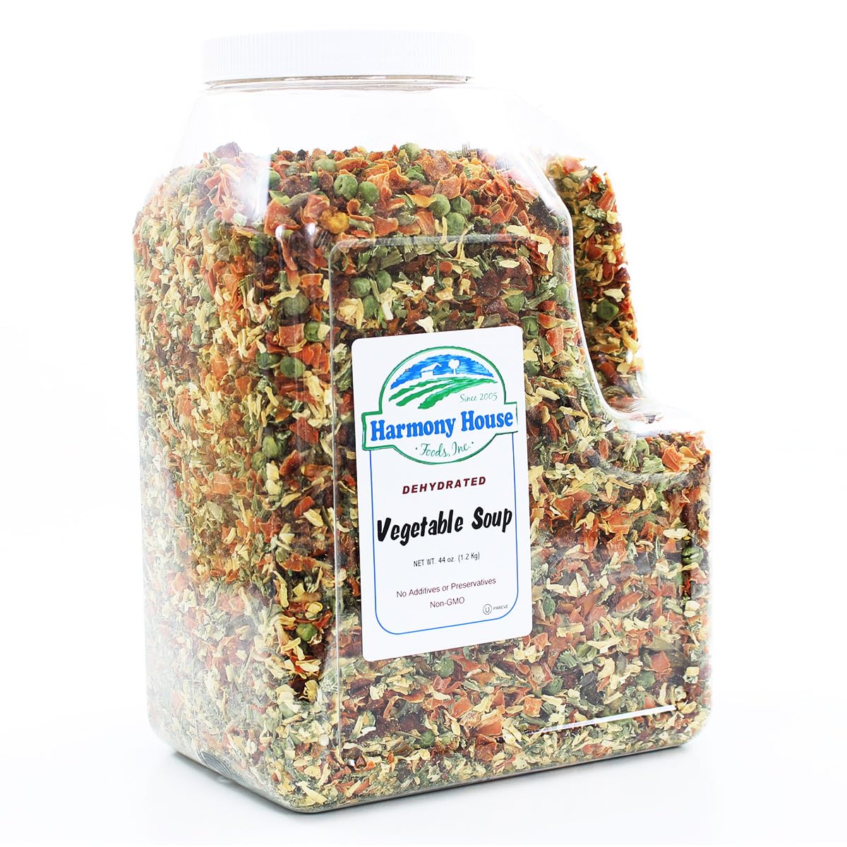 Harmony House Vegetable Soup Mix - Dehydrated Vegetables for Cooking, Camping, Emergency Supply - 44 oz Jug