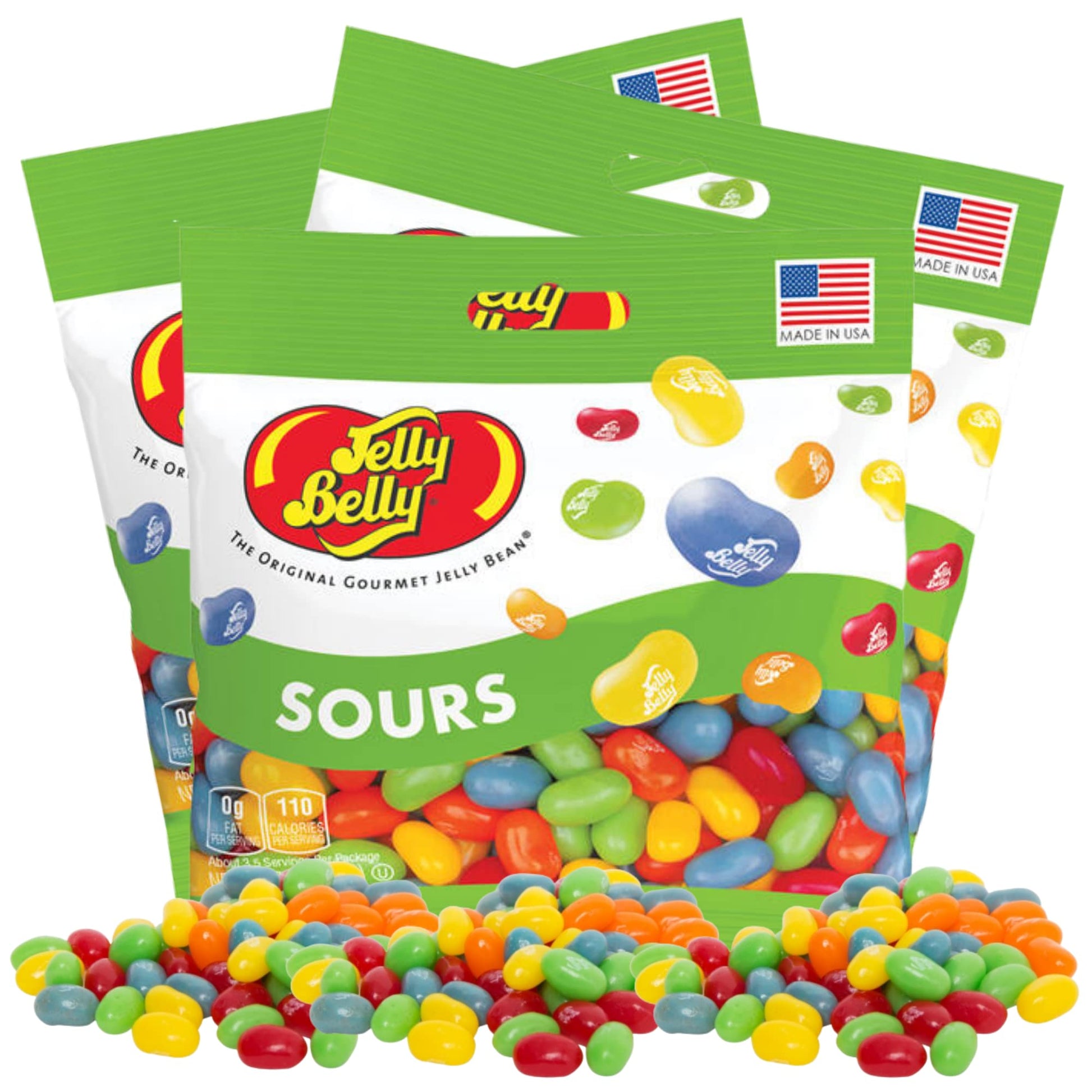 Jelly Bean Ultimate Sour Beans Bundle, Gourmet Individual Packages of Chewy Fruity Candies, Three Bags of Candy, Pack of 3, 3.5 