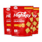 HighKey Low Carb Cheddar Crackers - Keto Cheese Crackers, 2.0oz 3-Pack, Gluten Free Crunchy Snack, Diet Friendly, Grain Free, He