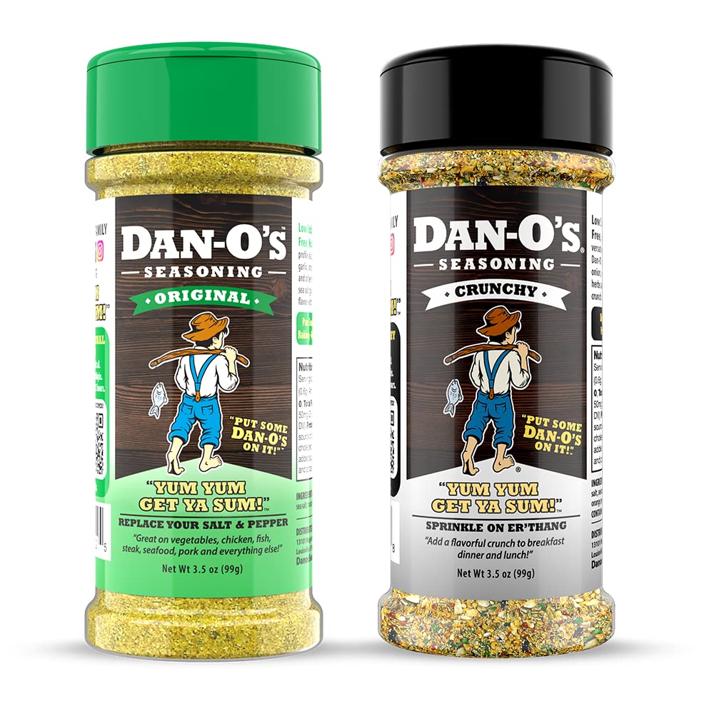 Dan-Os Seasoning 2 Bottle Combo - Original & Crunchy - 3.5 oz Each