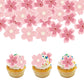 48Pcs Edible Cherry Blossom Cake Decoration Cherry Blossom Flowers Cupcake Toppers Wafer Paper Flowers Cake Decoration Wedding B