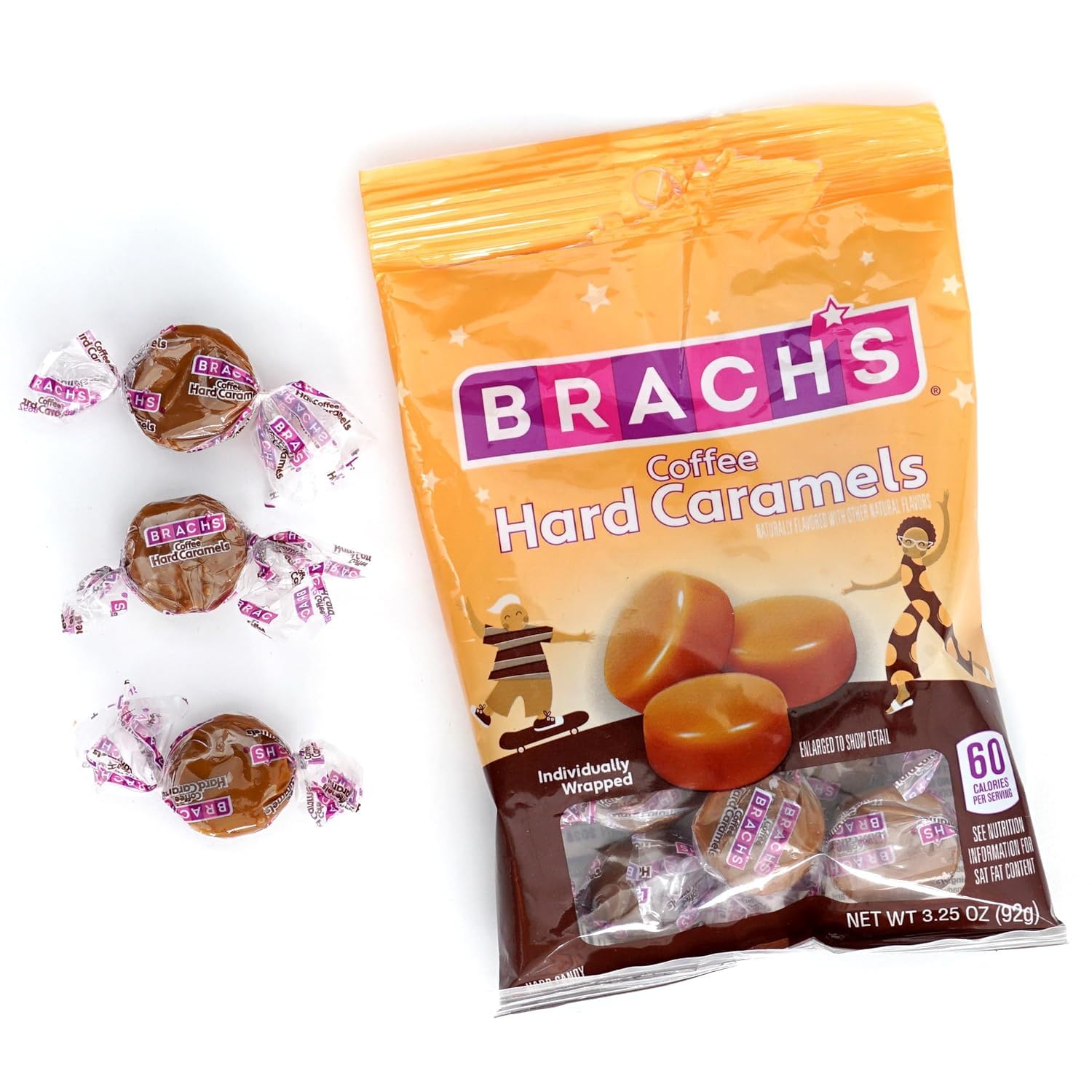 9 SHANIS ROOTS SHOOTS Coffee Hard Candy, Individually Wrapped, 3.25 Ounce Peg Bag, Pack of 6