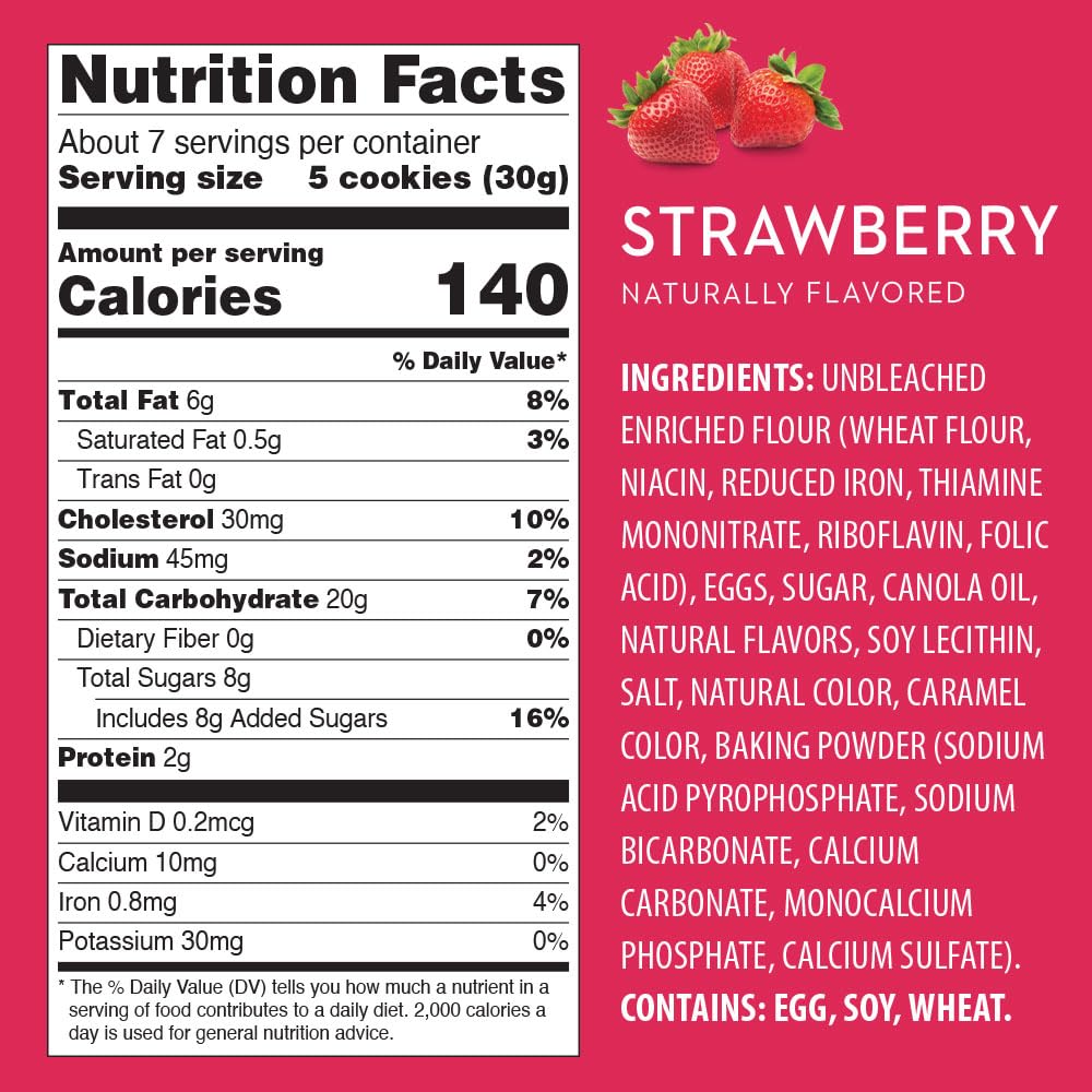 Reko Pizzelle Authentic Italian Style Waffle Cookie, Strawberry, 7 Ounce (Pack of 12)