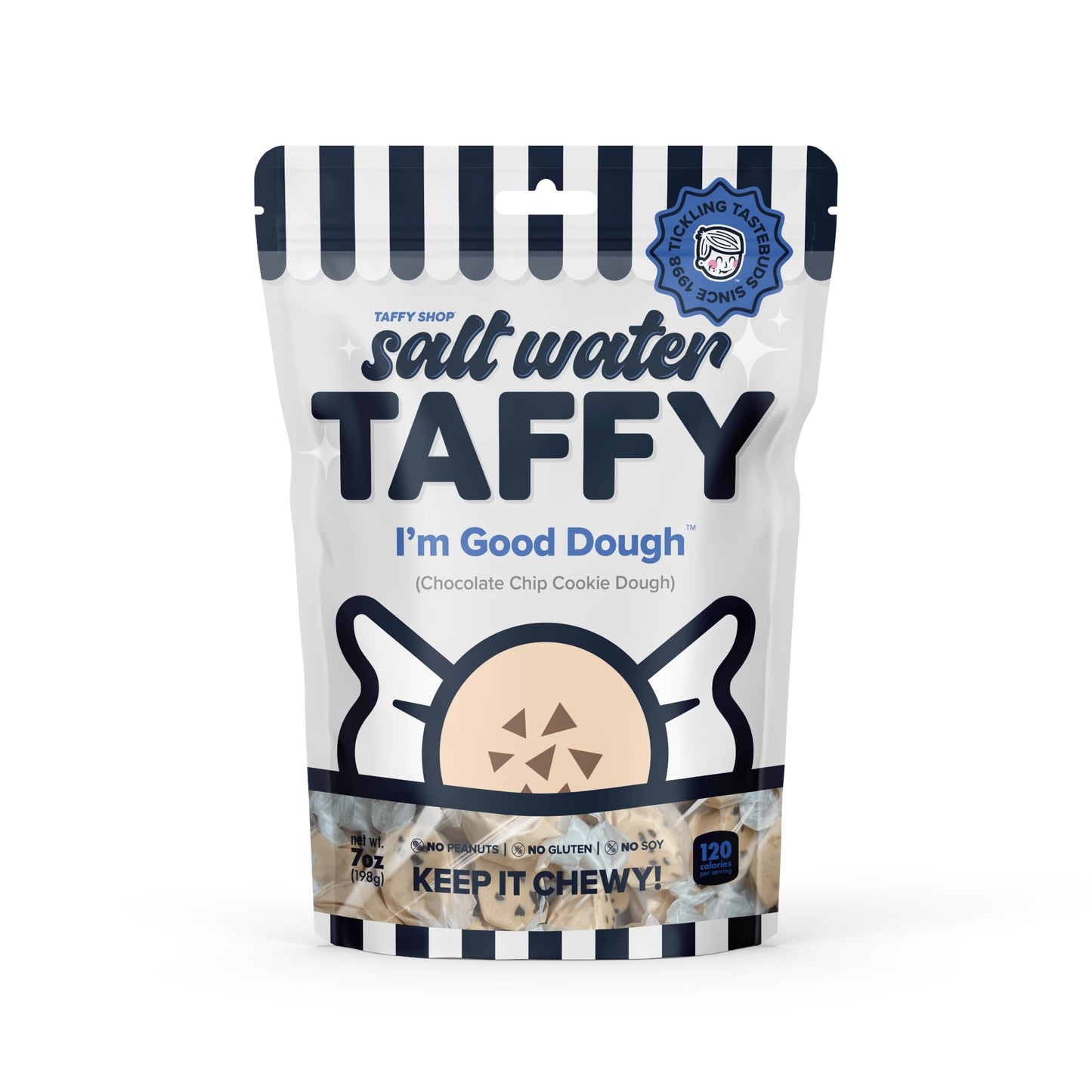 Taffy Shop Im Good Dough, Cookie Dough Salt Water Taffy - Gourmet Soft Chewy Candy, Bulk Sweet Snack, Fresh Gift & Gluten-Free,