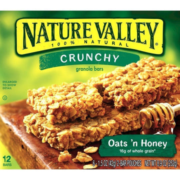 Nature Valley, Crunchy Granola Bars, Oats N Honey, Six 1.5 Ounce 2-Bar Pouches Per Box (2 Pack)2