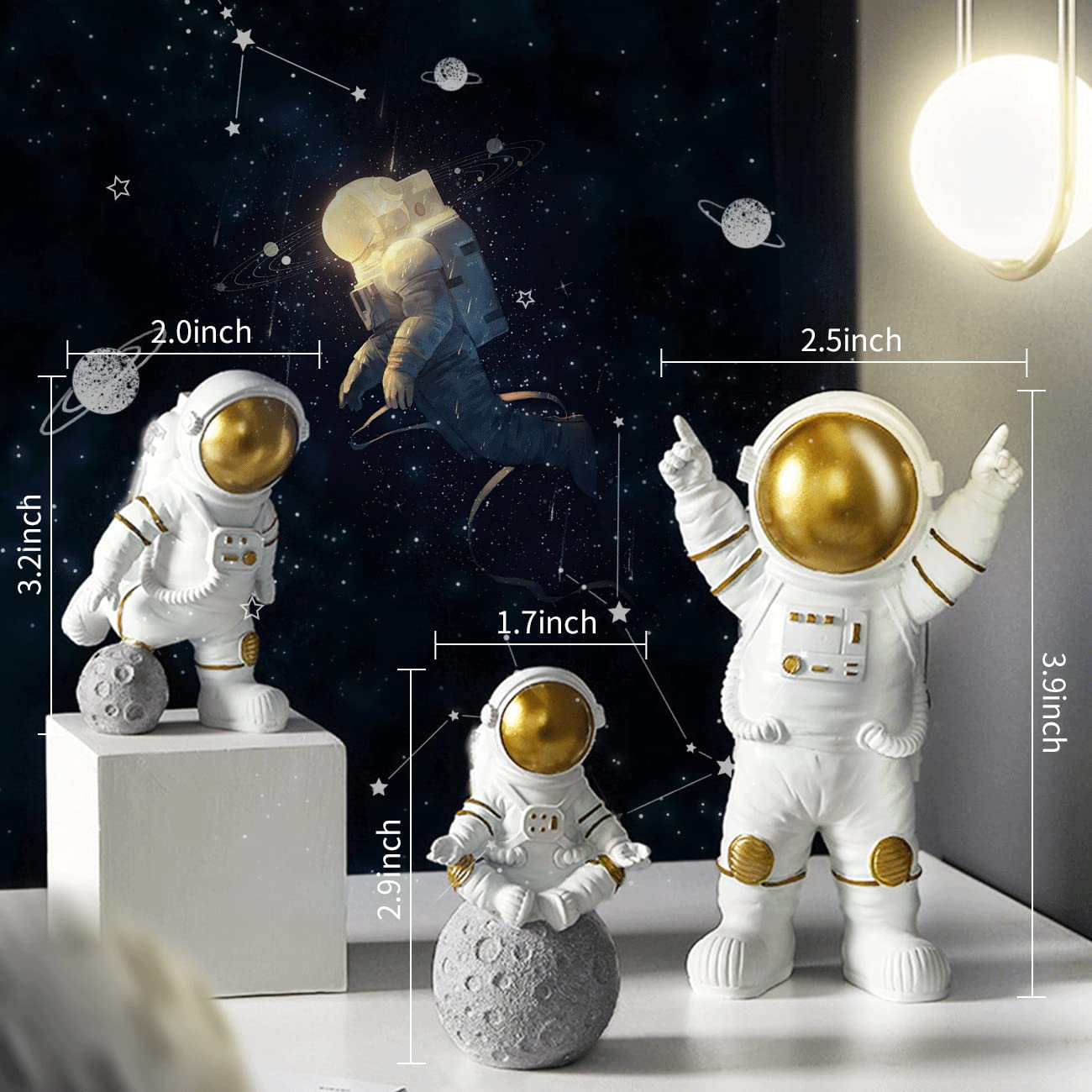 22 Pcs Space Cake Topper,Outer Space Cupcake Toppers Astronaut Figurine Decorations Birthday Space Themed Party Supplies Planet