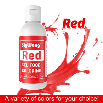 Gel Food Coloring - 80ml Red Flavorless Gel Based Food Color Dye, Vibrant Edible Concentrated Food Coloring for Cake Cookie Deco