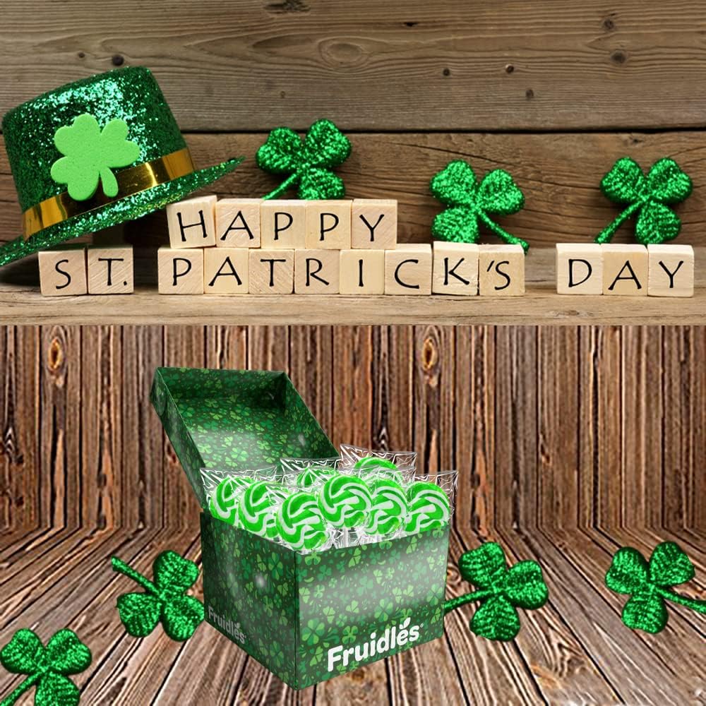 Fruidles St. Patrick'S Day Swirl Lollipops, Party Favor Box - Individually Wrapped (Pack Of 72)