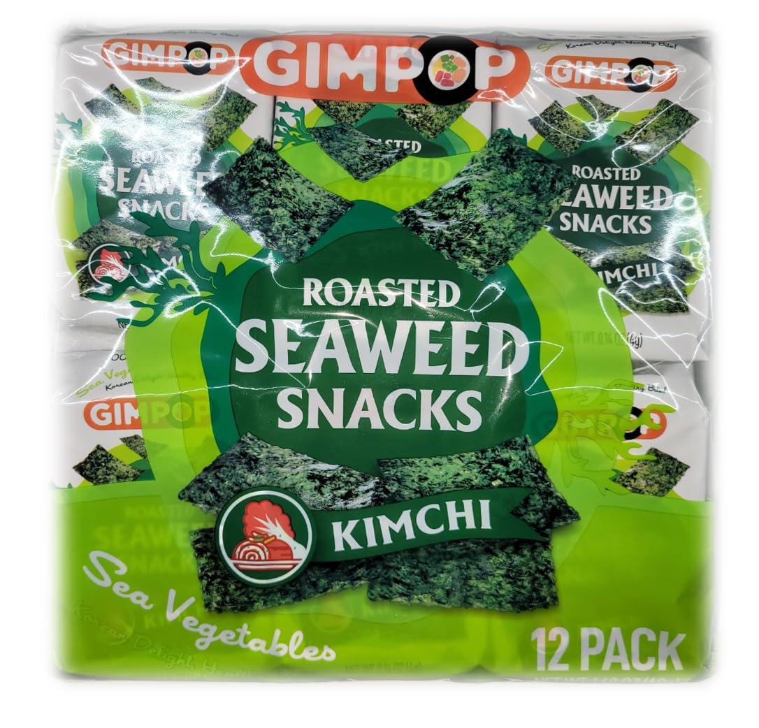 Gim Pop Roasted Seaweed Snacks, Kimchi Flavor, Healthy Crunch, Premium Quality