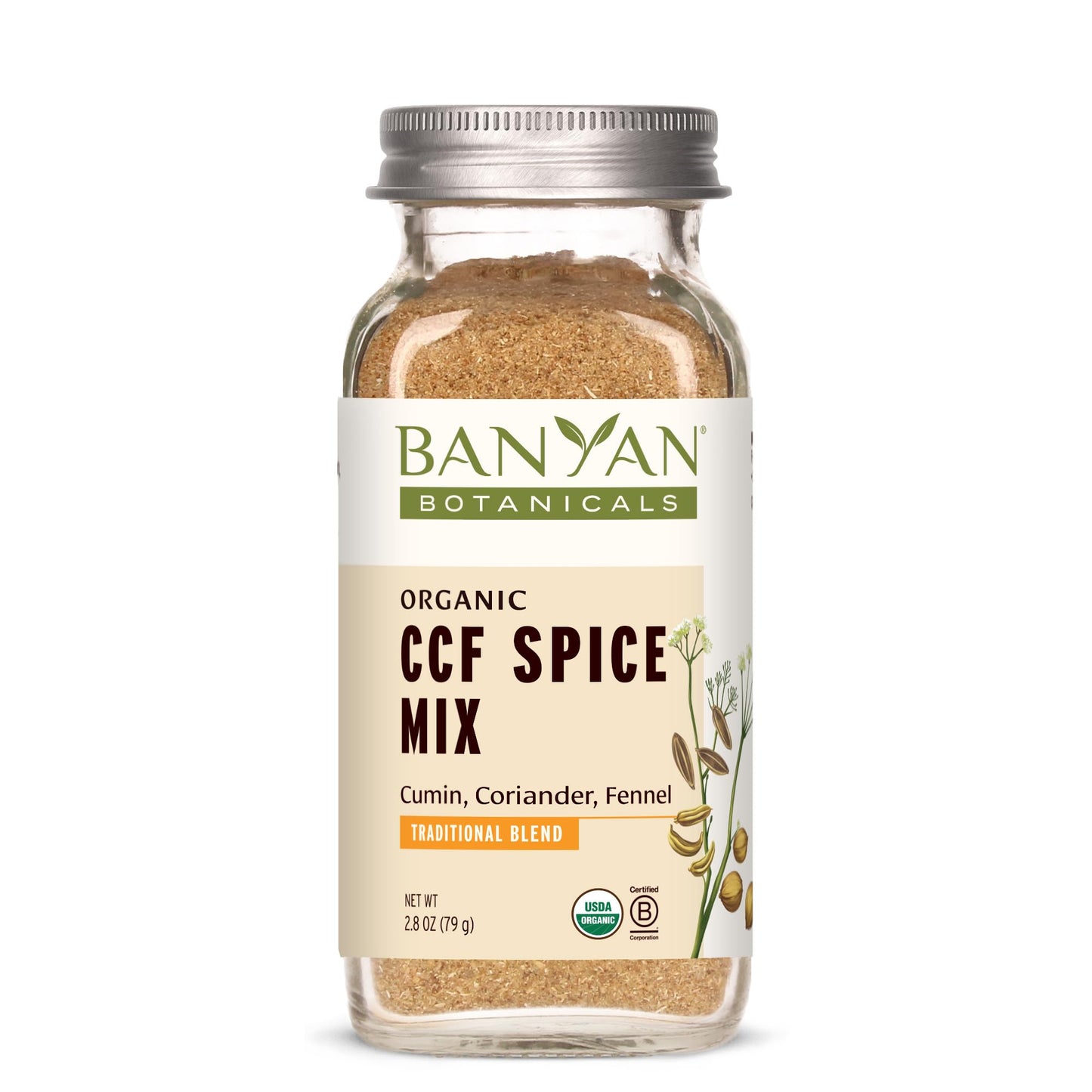 Banyan Botanicals CCF Spice Mix (Cumin, Coriander, Fennel)- Powder Blend of Organic Indian Spices for Cooking & Baking - Savory 