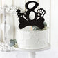 ZHUOWEISM 8th Birthday Cake Topper Black Glitter Dog Paw for Kids Party Decorations