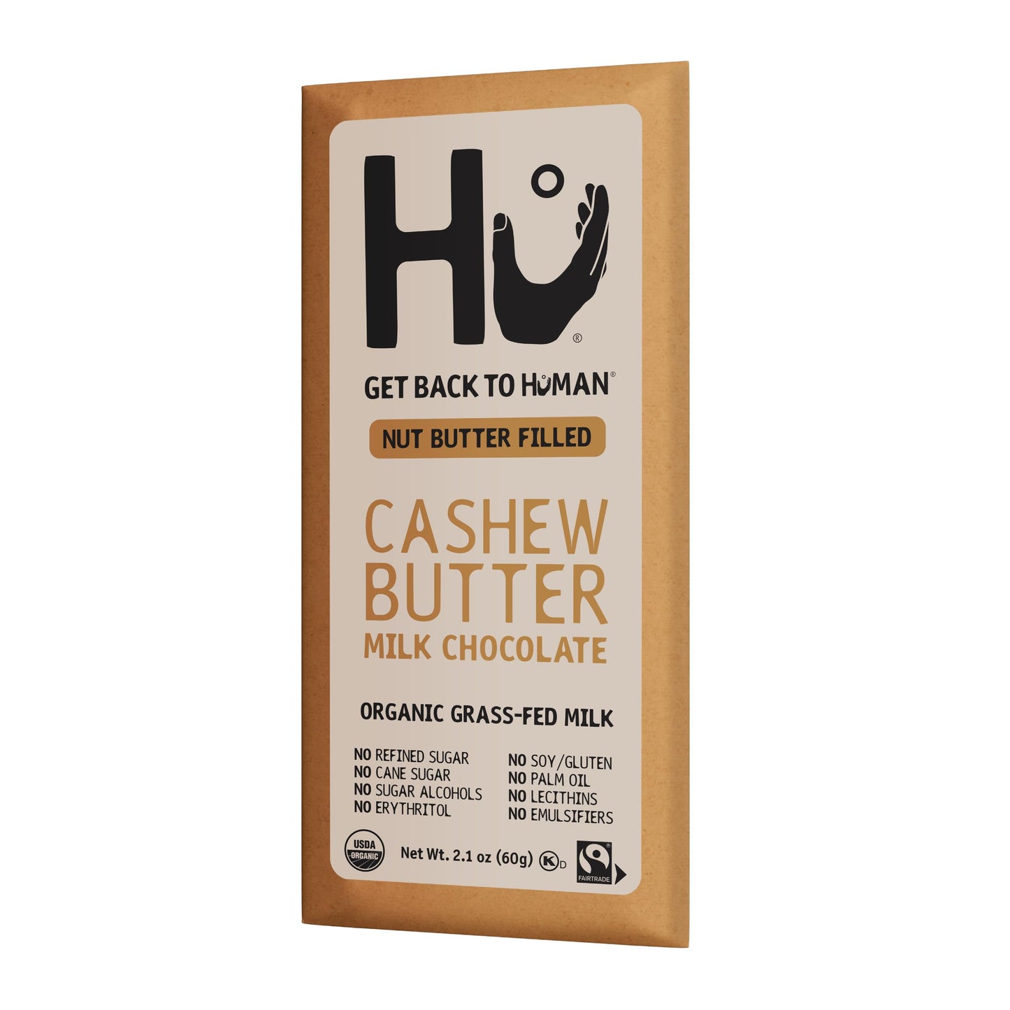 FIAHNG Hu Bar Cashew Butter Milk Chocolate Snack, 2.1 Ounce, Model 0850024267961