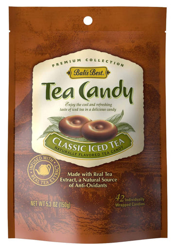 Bali s Best Classic Iced Tea Candy, 5.3 Oz (Pack of 12), Individually Wrapped Hard Candy, Made with Real Tea, with Natural Anti