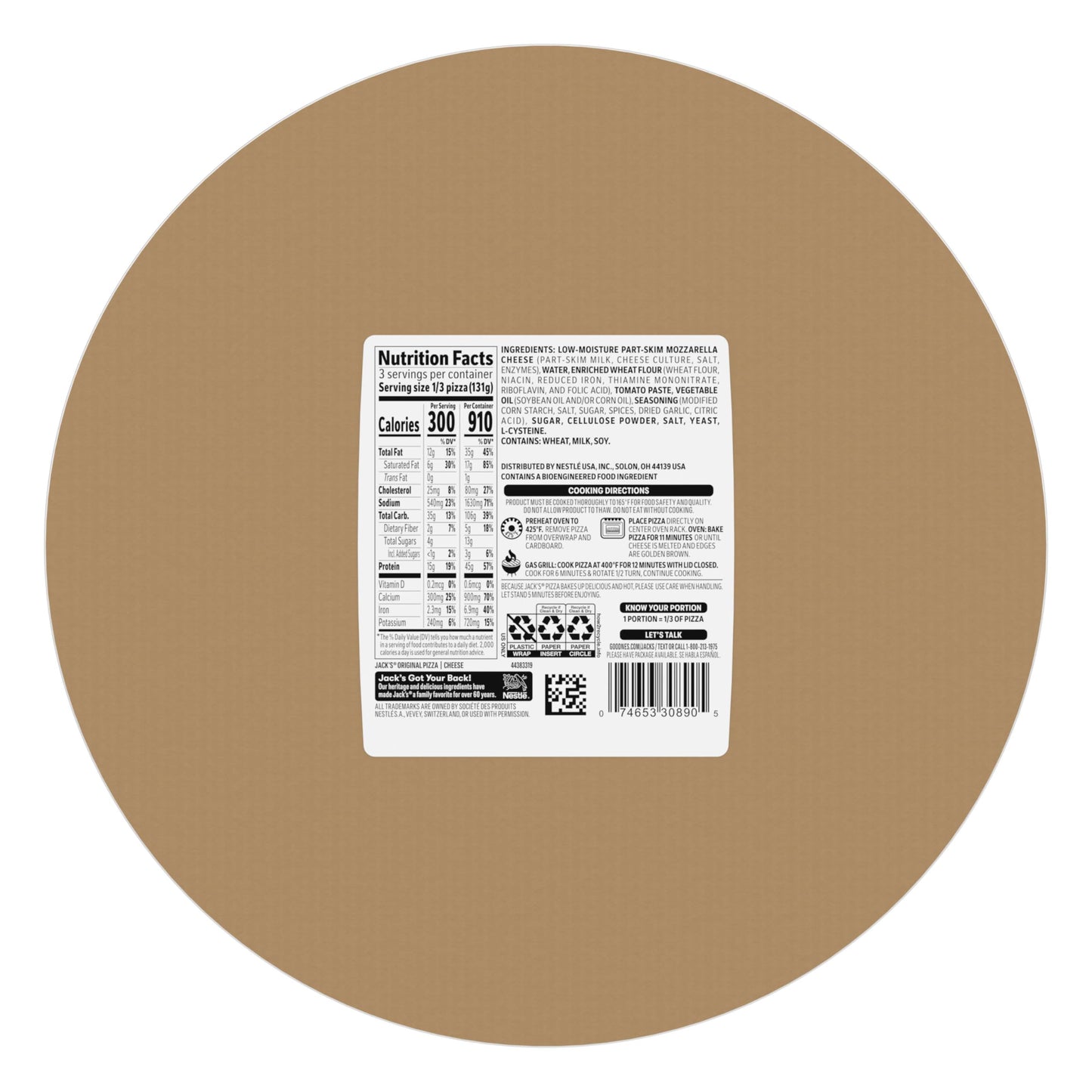 Jacks Original Thin Crust Cheese Frozen Pizza, 13.8 oz