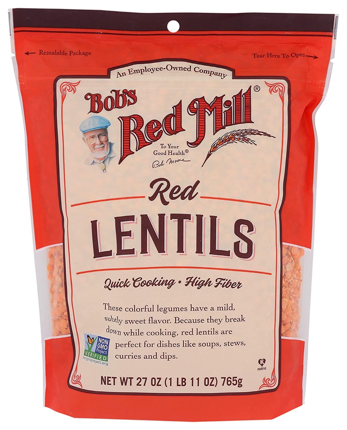 Bob'S Red Mill Red Lentil Beans, 27 Ounce (Pack Of 3)