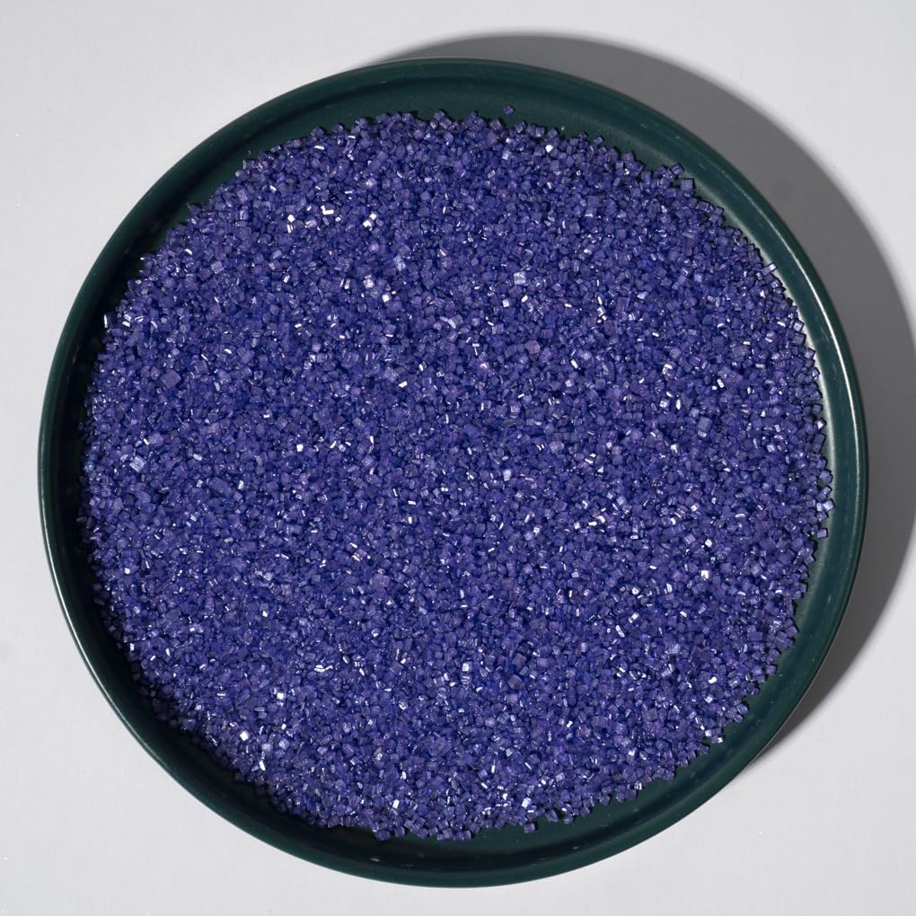 NIPEOR Purple Sanding Sugar Sprinkles for Cakes, Cupcakes, Cookies - Edible Sugar Crystals for Decorating