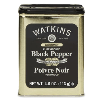Watkins Gourmet Spice Tin, Pure Ground Black Pepper, 4 oz. Tin, 1-Pack