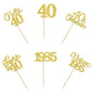 Rssta i 24 Pack Cupcake Toppers Gold Glitter 40th Birthday Decorations