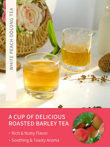 Teelux Peach Oolong Tea, White Peach Oolong Loose Leaf Tea, Peach Aroma & Slightly Sweet Flavor, Hot & Iced Tea, 5.3 Ounce