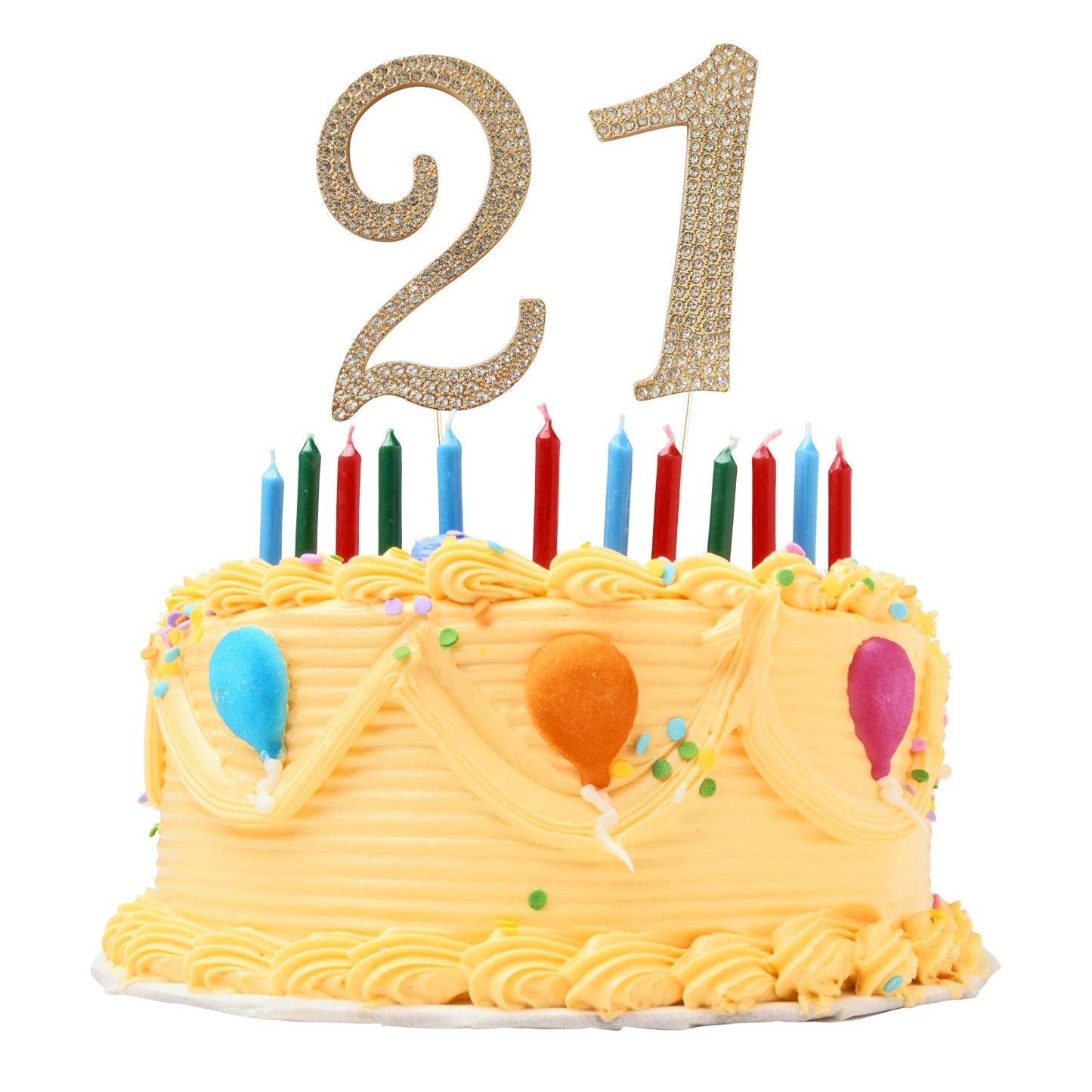 Large Number 6 Birthday Cake Topper, Gold Bling Rhinestone Happy 6Th Birthday Cake Topper, No 1 10 16 18 21 30 40 50 60 70 80 Ca