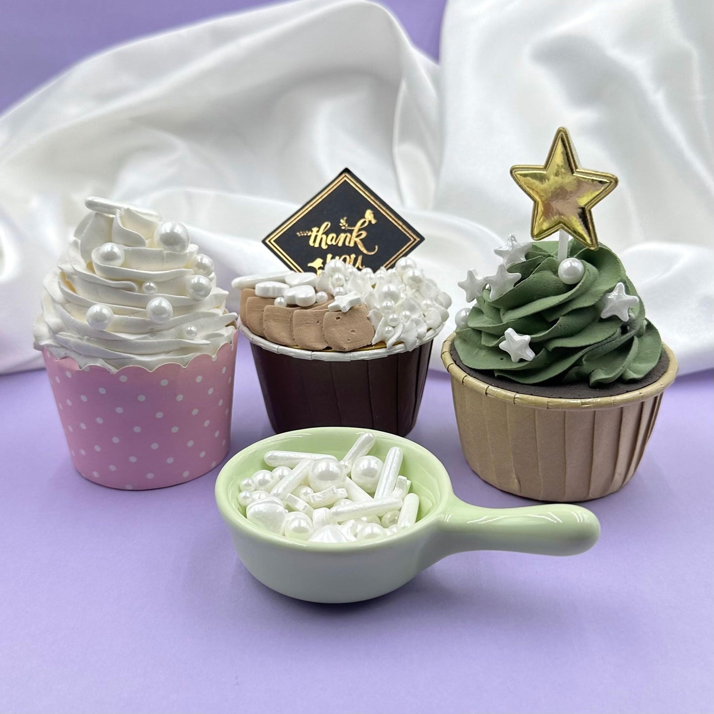White Sprinkles With 4-Claw Pick Up Tool Pearl Sugar Mix Size 6.5Oz Contains Metallic Rod & Star Sprinkles For Cake Decorations