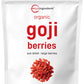 Organic Goji Berries, 32 Ounces | 100% Natural Sun-Dried Whole Fruit | Sulfate & Additive Free | Large Berry Form, Great Flavor For Drinks, Snacks, & Beverages | Non-Gmo & Vegan