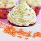 Twisweet Orange Pearl Sprinkles for Cake Decorating, Edible Sugar Pearls for Baking, Mix Size, Cake Topper Cupcake Cookie Ice Cr