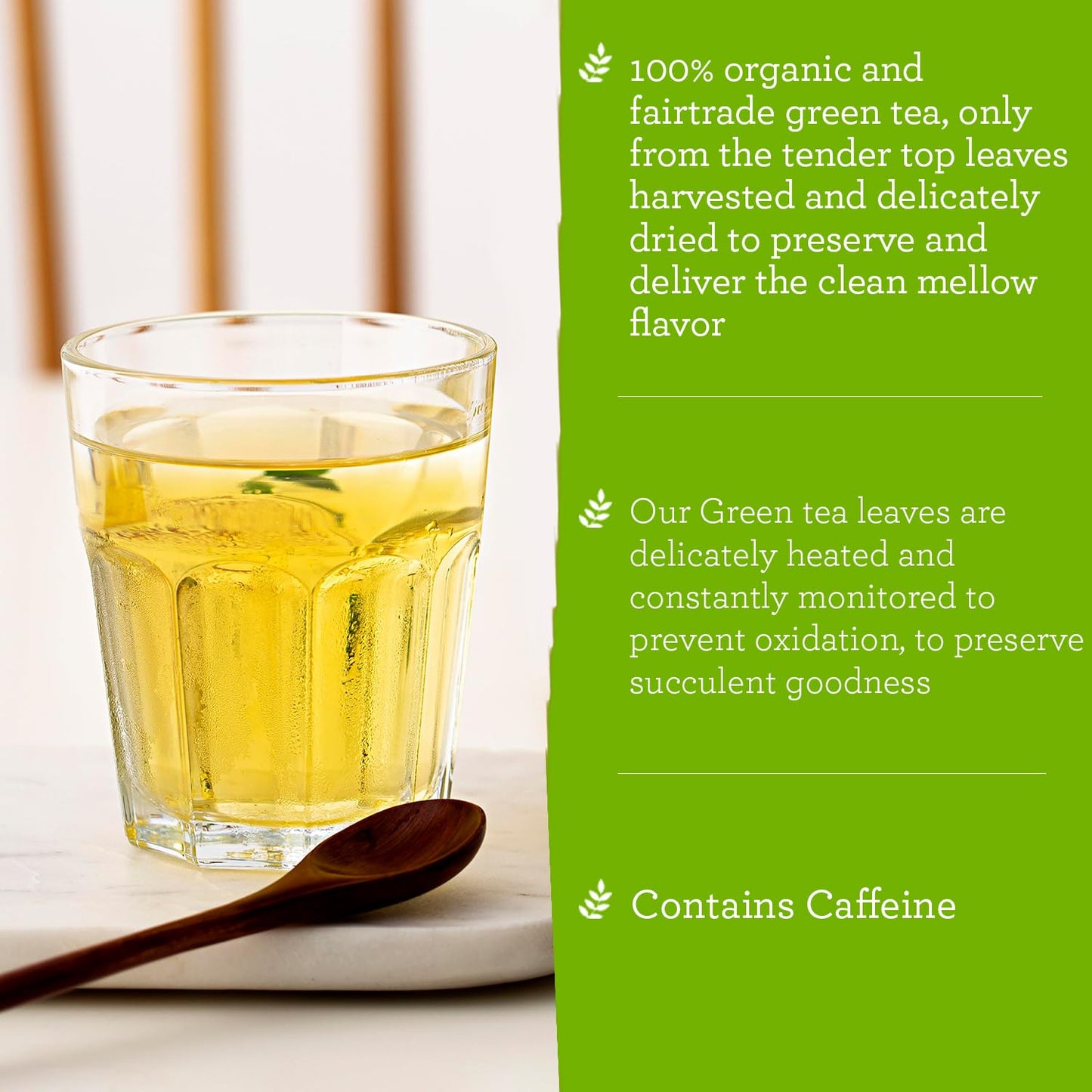 Greenypeeps Organic Green Tea Bags - Refreshing And Mellow Flavor - Pure Green Tea From Tender Top Leaves - Net Carbon Negative
