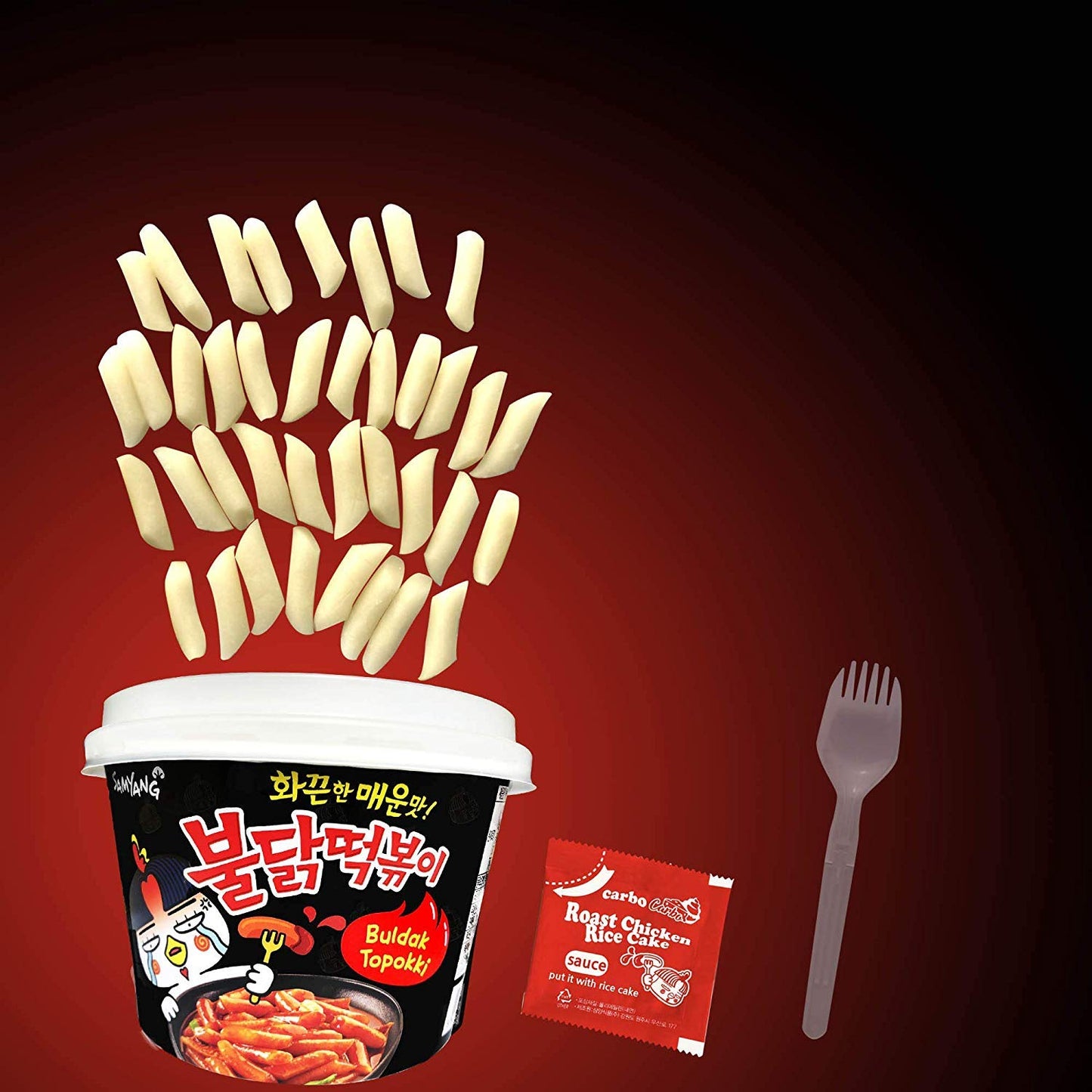 Buldak Tteokbokki 2Pack Korean Rice Cake Instant Korean Snack Tteok Tteokbokki Rice Cake ??? (Spicy)