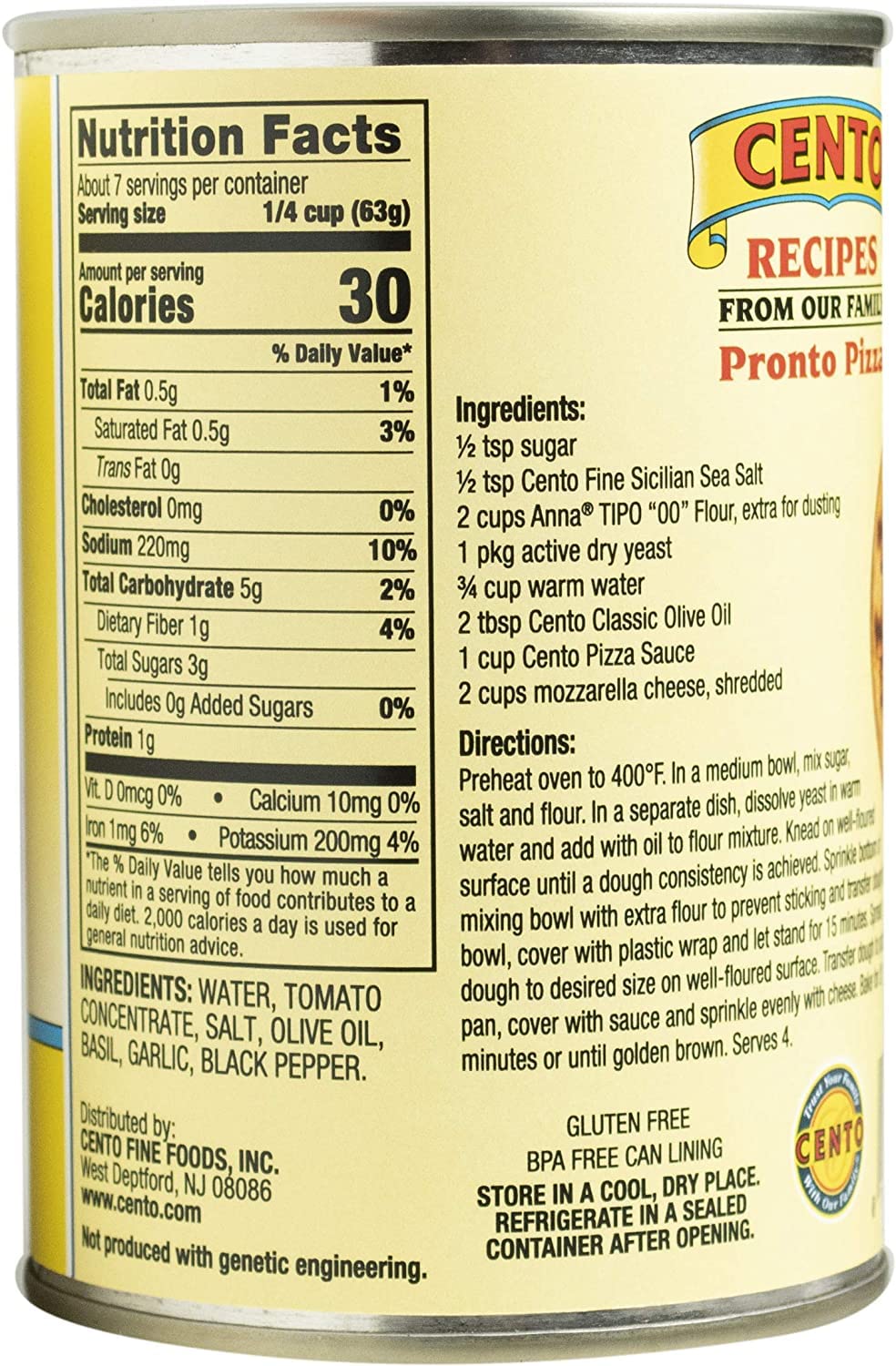 Cento Italian Style Pizza Sauce, 15 Ounce (Pack of 6)