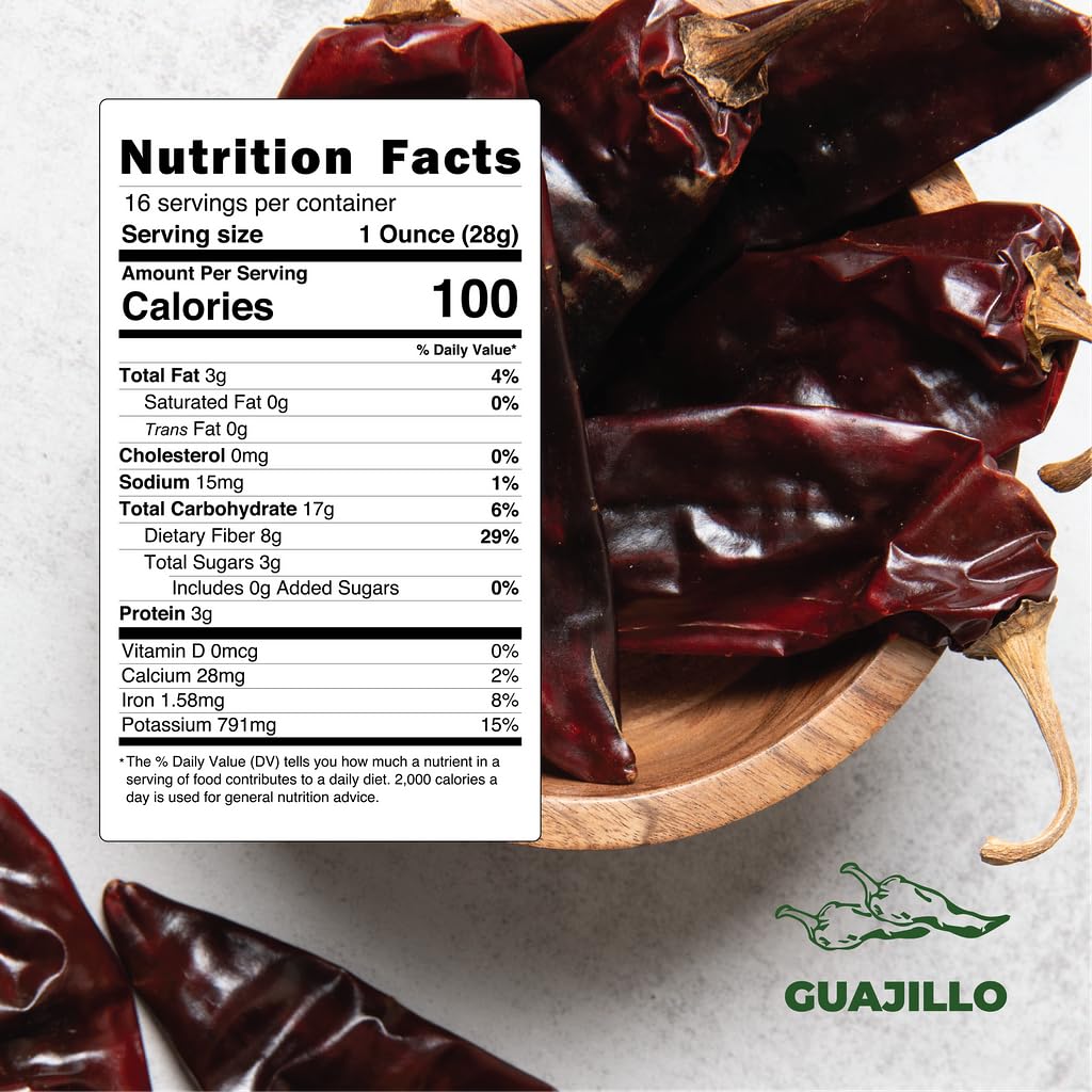 Doa Blanca - Dried Guajillo Chiles 1Lb - Premium Dried Chiles - Chile For Mole, Salsas, And Tamales - 100% Natural - Resealable