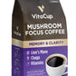 VitaCup Focus Mushroom Coffee Grounds, Medium Dark Roast, 10 Oz, with Lions Mane & Chaga, 100% Arabica
