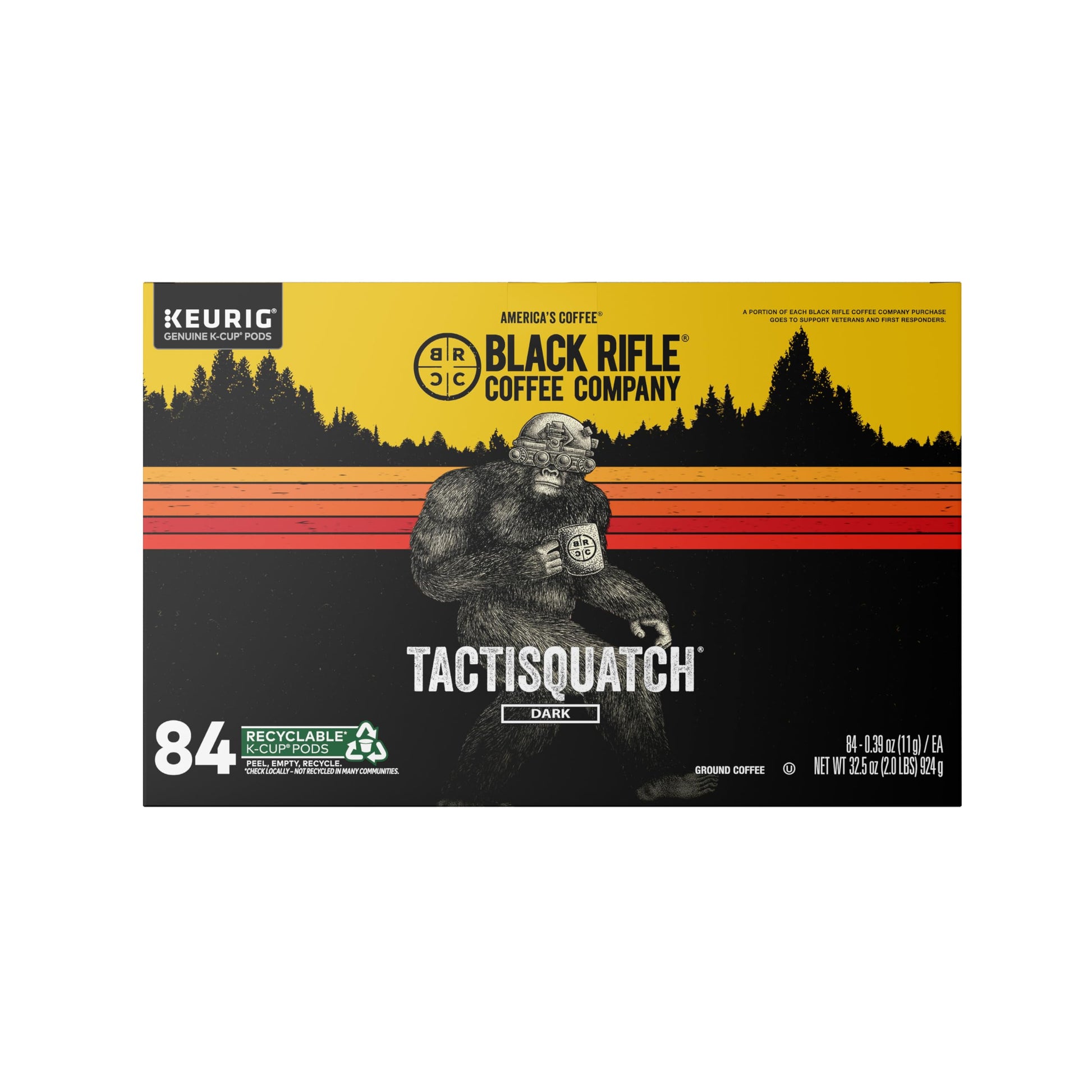 Black  Coffee Company  Single Serve Coffee Pods  Tactisquatch  Dark Roast Coffee Pods  84 Count