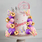 51 Pcs Pink Purple Balls Cake Toppers Butterfly Cake Decorations Happy Birthday Cake Topper For Wedding Baby Shower Birthday Flo