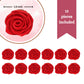 Confect Edible Red Rose Toppers - Pack Of 12 Christmas Cake Decorations For Cupcakes, Cakes & Donuts - Vegan, Gluten-Free, Dairy