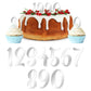 Gyufise 10Pcs Acrylic Number Cake Topper Diy Cupcake Toppers With 0-9 Numbers Mirrored Silver Picks For Wedding Cake Decorations