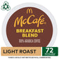 Mccafe Breakfast Blend, Single Serve Coffee Keurig K-Cup Pods, Light Roast, 72 Count