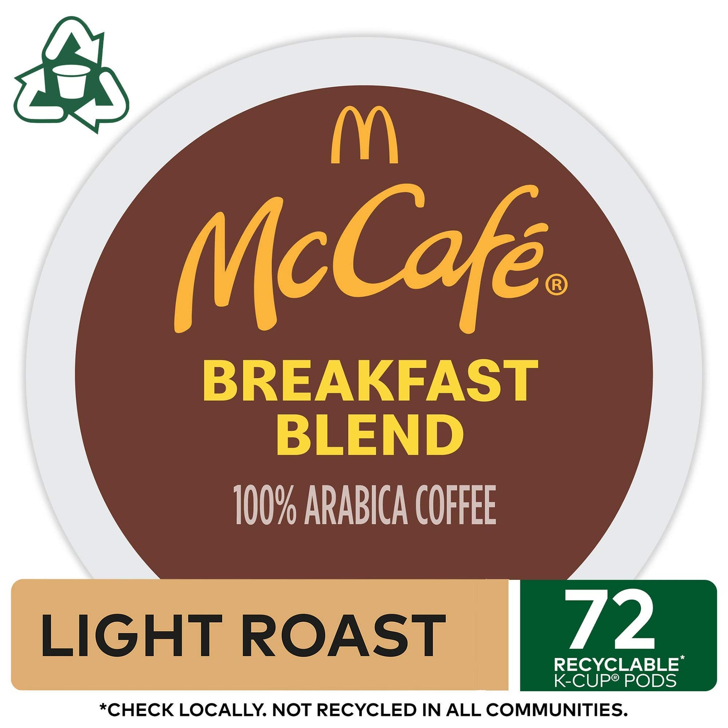 Mccafe Breakfast Blend, Single Serve Coffee Keurig K-Cup Pods, Light Roast, 72 Count