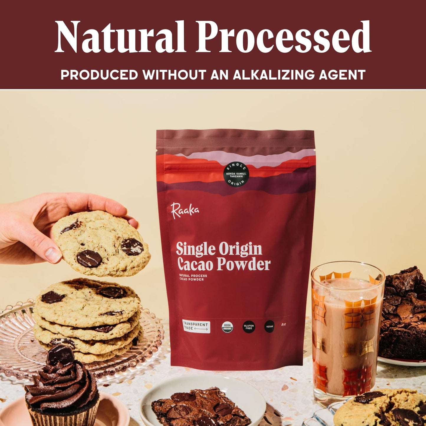 Raaka Chocolate Organic Cacao Powder - Unsweetened, Non-Alkalized, Perfect For Baking - Gluten-Free, Soy-Free, Sugar-Free - 8Oz