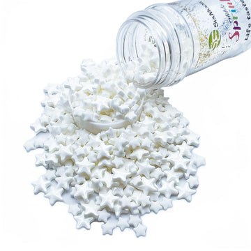 Se Si&Moos White Star Sprinkles For Cake Decorating White Stars Edible Star Cake Decorations Large Stars Sprinkles For Cupcakes