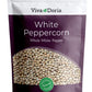 Viva Doria White Peppercorn, Whole White Pepper, 12 Oz For Grinder Refill
