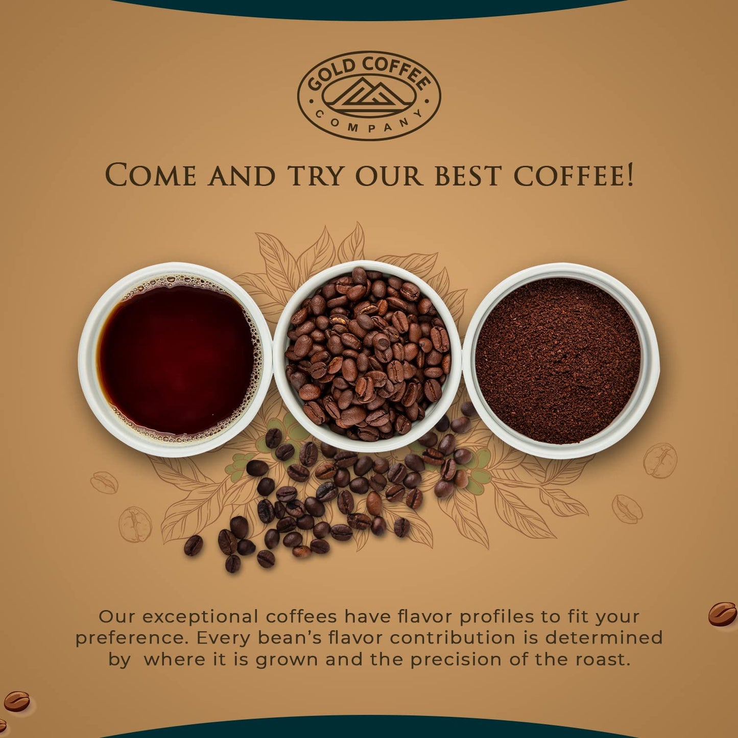 Gold Coffee Blue Mountain Blend 1 Lb Medium Roast Whole Bean Coffee